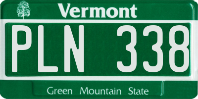 VT license plate PLN338