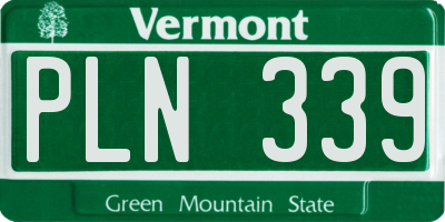 VT license plate PLN339