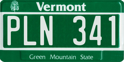 VT license plate PLN341