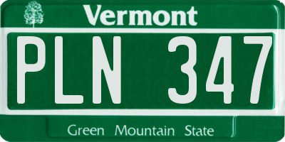 VT license plate PLN347