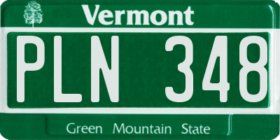 VT license plate PLN348