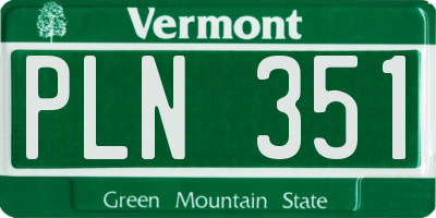 VT license plate PLN351
