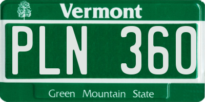 VT license plate PLN360
