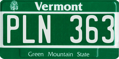 VT license plate PLN363