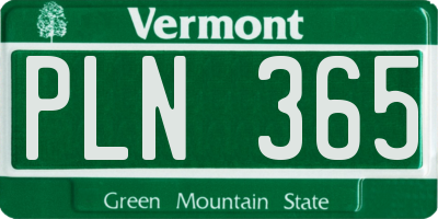 VT license plate PLN365