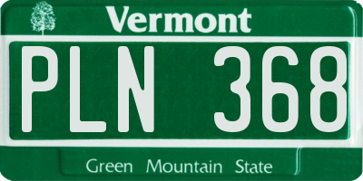 VT license plate PLN368