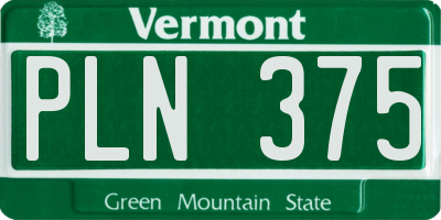 VT license plate PLN375