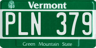 VT license plate PLN379