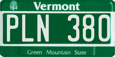 VT license plate PLN380