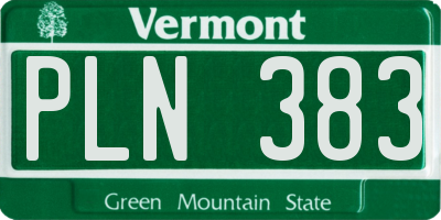 VT license plate PLN383
