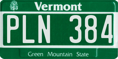 VT license plate PLN384