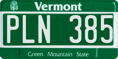 VT license plate PLN385