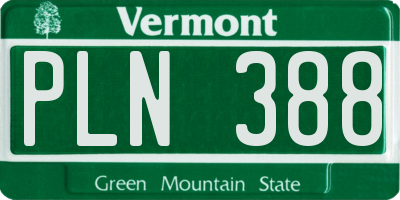 VT license plate PLN388