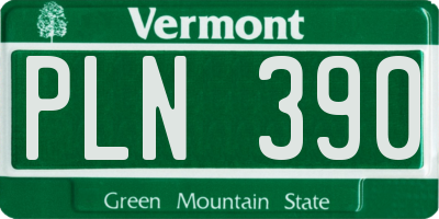VT license plate PLN390