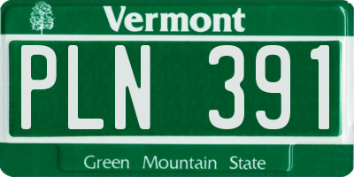 VT license plate PLN391