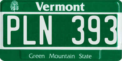 VT license plate PLN393