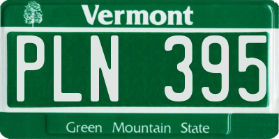 VT license plate PLN395