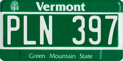 VT license plate PLN397