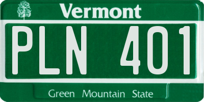 VT license plate PLN401