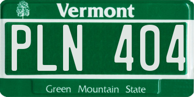 VT license plate PLN404