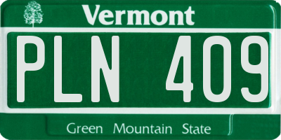 VT license plate PLN409
