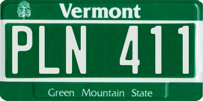 VT license plate PLN411