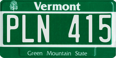 VT license plate PLN415