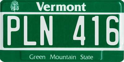 VT license plate PLN416