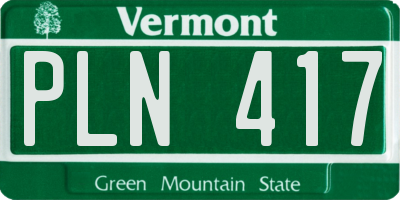 VT license plate PLN417
