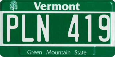 VT license plate PLN419
