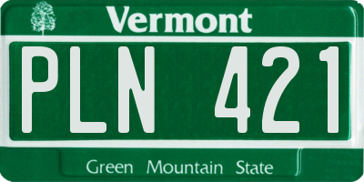 VT license plate PLN421