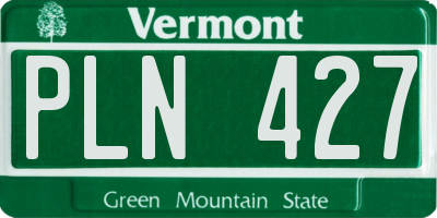 VT license plate PLN427