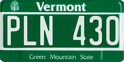 VT license plate PLN430