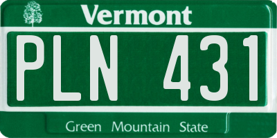 VT license plate PLN431