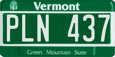 VT license plate PLN437