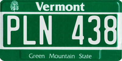 VT license plate PLN438
