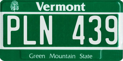 VT license plate PLN439