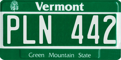 VT license plate PLN442