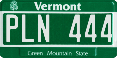 VT license plate PLN444
