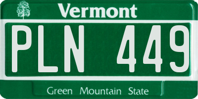 VT license plate PLN449