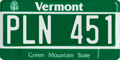 VT license plate PLN451