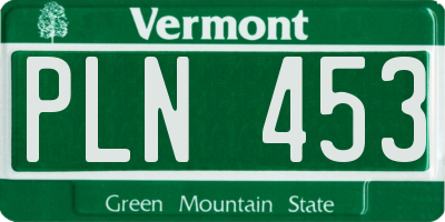 VT license plate PLN453