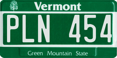 VT license plate PLN454