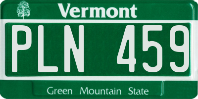 VT license plate PLN459