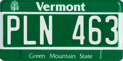 VT license plate PLN463