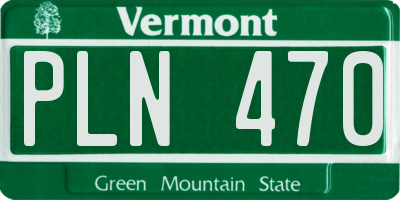 VT license plate PLN470
