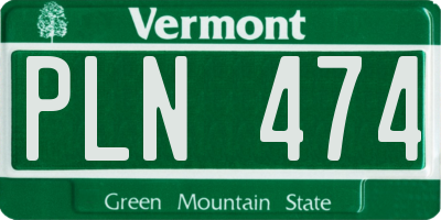 VT license plate PLN474