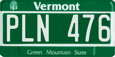 VT license plate PLN476