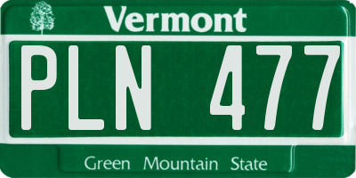 VT license plate PLN477