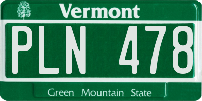 VT license plate PLN478